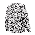 thumbnail image 5 of SCRAWLGOD Cow Print Gray Black White Women's Sweatshirt Casual Crew Neck Sweatshirts Cozy Loose Fit Long Sleeve Pullover Tops with Pockets Fall Winter Clothes, M, 5 of 7