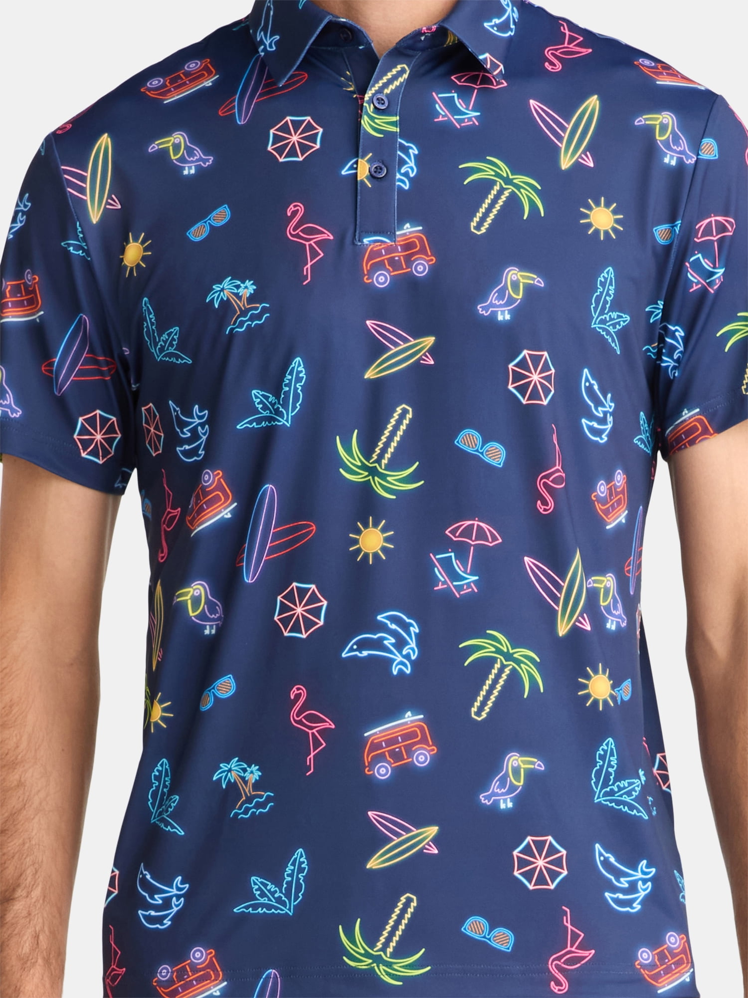 Birdie Bound Men's & Big Men's Novelty Print Golf Polo, Sizes S-5XL