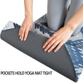 thumbnail image 3 of Blue Chevron Geometric Boho Pattern Hot Yoga Mat Towel Non Slip for Hot Yoga - Quick-Drying Yoga Mat Cover with 4 Corner Pockets with Travel Bag - Hot Yoga Towel Non Slip 74"x26", 3 of 6