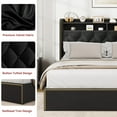 thumbnail image 6 of King/Queen/Full Size Bed Frame,Upholstered Platform with Storage Drawers,Velvet Platform Bed with Headboard,No Box Spring Needed Wooden Slats Bedframe, 6 of 7
