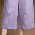 thumbnail image 5 of Mifsaly Flowy Capri Pants for Women High Waisted Wide Leg Culottes with Pockets Lightweight Breathable Summer Casual Work office Wear Outfits Purple,L, 5 of 5