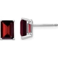thumbnail image 1 of 14K White Gold 7X5mm Emerald Cut Garnet Earrings (8 X 5) Made In United States xe66wga, 1 of 5
