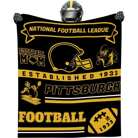 Pittsburgh Blanket Gifts Lightweight Flannel Throw Blanket Soft Warm Blanket Football Fans Gifts for Men Women Kids 50x60 Inch