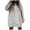 Grey, variant on Women's Autumn Long Sleeve Side Opening Solid Color Extended Pocket Hooded Drawstring Casual Skirt Hoodie Pink,L