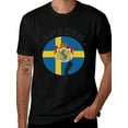thumbnail image 2 of T-shirt Sweden Flag  Soft Cotton Adult Heat-Transfer Graphic T-Shirt - 180g Breathable Fabric, Unisex Summer Casual Wear with Durable Heat-Printed Design, 2 of 10