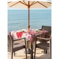 thumbnail image 2 of Outdoor Tablecloth with Umbrella Hole and Zipper, Pink Valentine's Day Square Table Cloth 60x60 Inch Waterproof Tablecloth, Love Heart Romantic Roses Gnomes Truck Picnic Table Cover for Patio Camping, 2 of 7