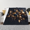 thumbnail image 1 of Fotbe Elegant Golden Blue Ornaments Manta de Franela con Estampado, Manta Ultrasuave para Cama, Sofá, Auto, Hipoalergénica y Antibolitas-40"x30", 1 of 6