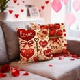 thumbnail image 5 of HUGNEO 20x20 Inch Vintage Teddy Bear Heart Pillow Cover, Be Mine Decorative Cushion Case for Sofa Bedroom, No Insert, 5 of 8