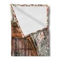 thumbnail image 2 of Rustic Soft Flannel Fleece Throw Blanket, Photograph of a Brick Stone RampArt with Oval Gate with Dated Materials Art, Cozy Plush for Indoor and Outdoor Use, 60" x 80", Grey Brown, by Ambesonne, 2 of 5