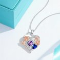 thumbnail image 2 of Midir&Etain Rose Heart Necklace Gifts for Women 18K White Gold Plated February September Birthstone Necklace Pendant Birthday Anniversary Christmas Jewelry Gift for Wife Her Mom, 2 of 7