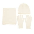 thumbnail image 4 of HNMKIU Winter Scarf Hat Knitted Neck Warmer Mittens Set For Extreme Cold Weather Outdoor Casual Three-Piece White - One Size, 4 of 4