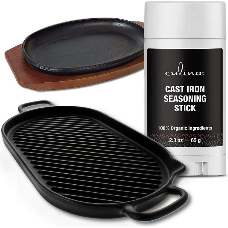 Culina Cast Iron Seasoning Stick | 100% Organic Ingredients | Best for  Non-stick Cooking & Restoring | for Cast Iron Cookware, Skillets, Pans 