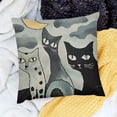 thumbnail image 2 of BANET Cat Pillow Cover Gray Decorative Pillowcase Cute Cat Pillow | Abstract Cat Cushion | on Pillow | Kitties Chair Accent Cat Lover Gift Hand Embroidered 12x12in, 2 of 5