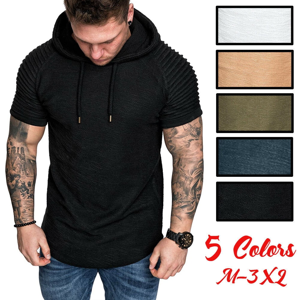 pipigo Men Simple Short Sleeve Top Slim Tee Printed T-Shirt