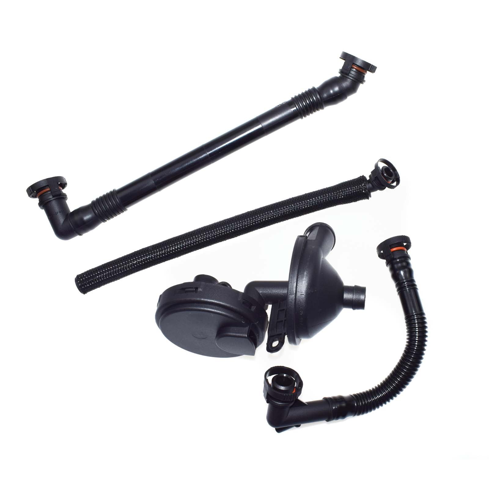 New PCV Crankcase Vent Valve Oil Separator Valve Breather Hose Kit For BMW Set 4