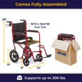 thumbnail image 4 of Silla de ruedas de transporte plegable Drive Medical EXP19LTRD Red, 4 of 6