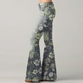 thumbnail image 2 of YYDGH Womens Floral Lace Flare Jeans High Waisted Stretch Bell Bottom Jeans Boho Bootcut Jean Denim Palazzo Pants Green L, 2 of 6
