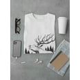 thumbnail image 3 of Grunge Deer In Forest Sketch Tee Men's -Image by Shutterstock, 3 of 4