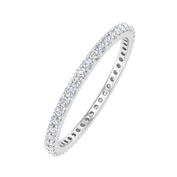 1/3 Carat Diamond Eternity Wedding Band in 10K White Gold (Ring Size 7)
