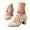 Beige, variant on Women's Oktoberfest High Heels Round Toe Floral Dress Shoes for Fall Winter Parties