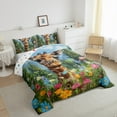 thumbnail image 3 of Manfei Cute Zoo Giraffe Bedding Comforter Set,Watercolor Daisy Flower Twin Comforter Sets,Colorful Scenery Bedding Set For Kids,Microfiber Bedroom Decor Reversible,2 Pieces, 3 of 8