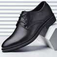 thumbnail image 3 of Tawop Men Dress Shoes Faux Leather Casual Comfy Fashion Lace Up Oxfords Black Size:7, 3 of 9