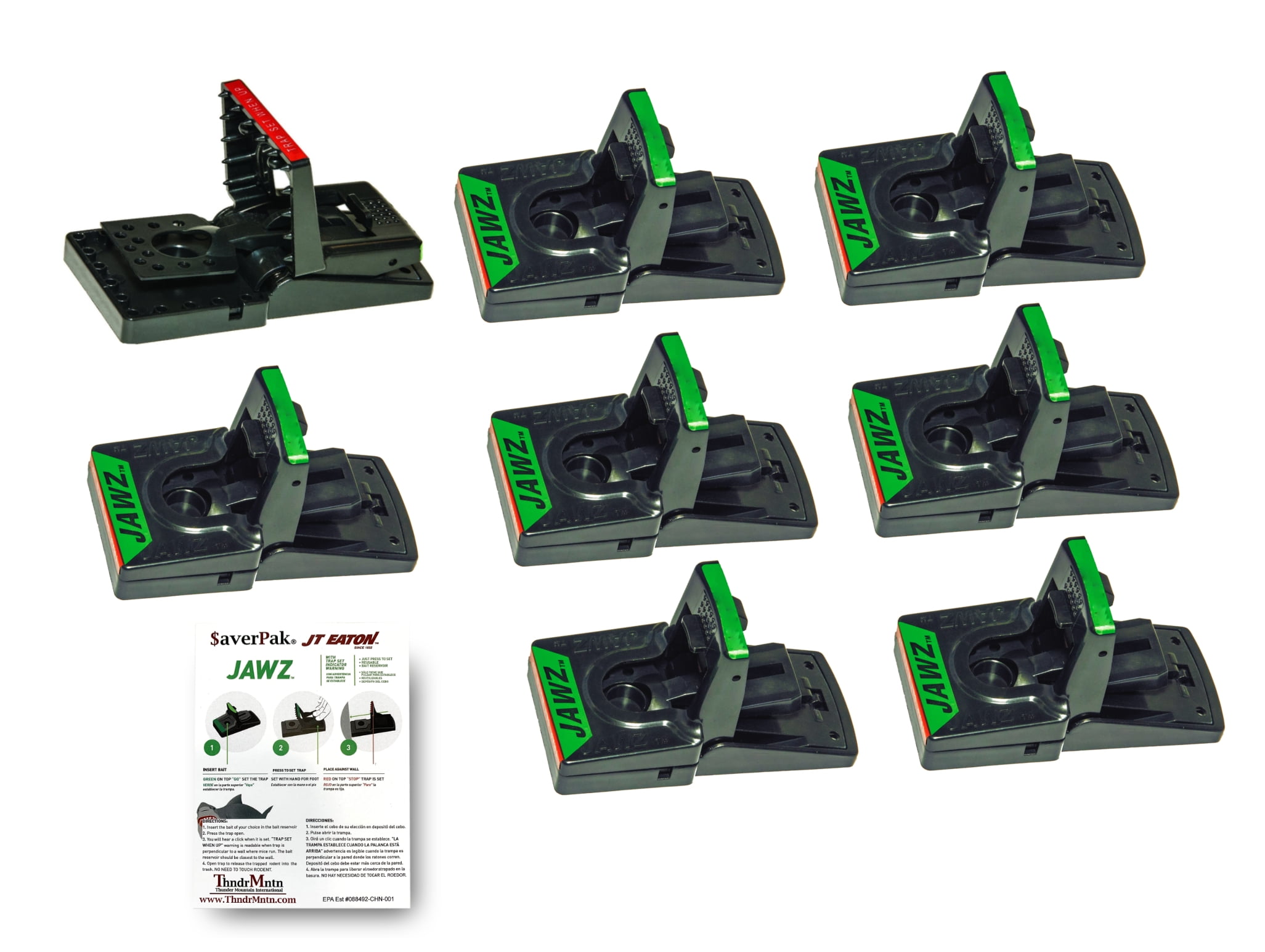 $averPak 2 Pack - Includes 2 JT Eaton Jawz Mouse Traps for use with Solid  or Liquid Baits