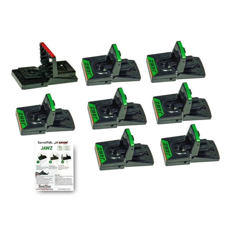 8 Pack - Includes 8 JT Eaton Jawz Mouse Traps for Use with Solid or Liquid Baits