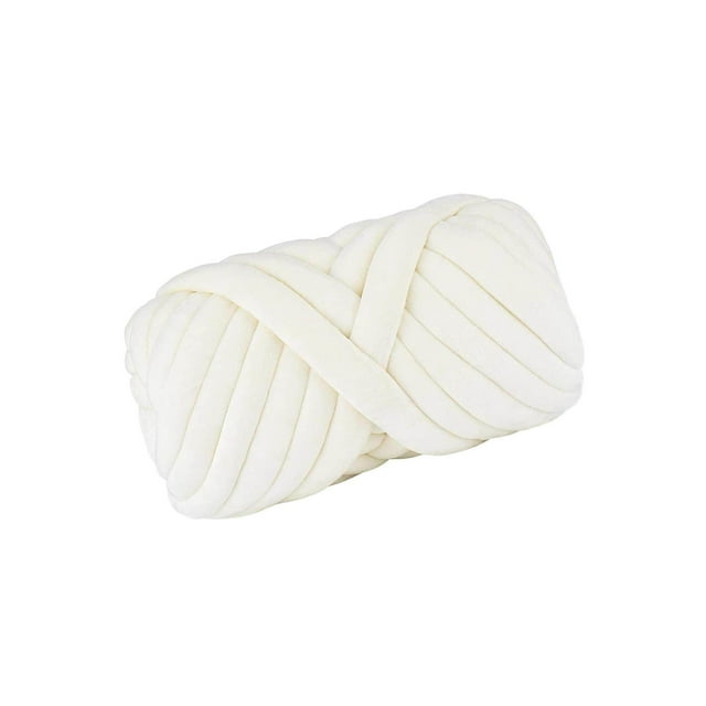 Chunky Yarn Durable Comfortable for Crocheting Comfortable Macrame Yarn Throw Hand Knitting Weaving White
