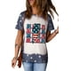 thumbnail image 3 of ABPHQTO Camiseta gráfica con estampado de estrellas y relámpagos de la bandera estadounidense MAMA azul para mujer, 3 of 5