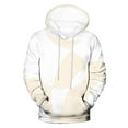 thumbnail image 4 of Men's Oversized Hoodies Drawstring Pullover Sweatshirt with Hood Geometric Graphic Long Sleeve Pockets Hooded Shirt (White 3XL), 4 of 5