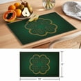 thumbnail image 6 of Saint Patrick's Day Placemats Set&nbsp;of 1 Green Gold Lucky Shamrocks Plant Dark Green Black Border Heat Insulation Washable Place Mats, Non-Slip Table Mats for Dining Table Kitchen,13x19 Inch, 6 of 9