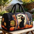 thumbnail image 6 of Halloween Tote Gift Bags, Puff Stitching Quilted Halloween Print Tote Bag, Portable Travel Shoulder Handbag, 6 of 6
