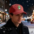 thumbnail image 5 of Christmas Hats for Men Women, Adjustable Embroidered Christmas Baseball Cap, Frog with Santa Hat Pattern (Red), 5 of 6