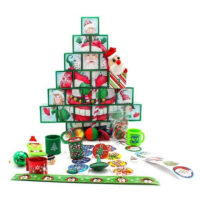 Secret Santa Advent Calendar Pre-Filled with 24 Toys/Stickers