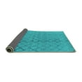 thumbnail image 2 of Ahgly Company Indoor Round Oriental Turquoise Blue Industrial Area Rugs, 6' Round, 2 of 4