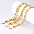 thumbnail image 4 of PROSTEEL Figaro Chain Necklace 6mm 18 Inches 14K Gold Plated Birthday Valentines Day Jewelry Gift for Men Women Adults Age, 4 of 7