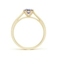 thumbnail image 2 of ANGARA Natural Tapered Shank Tanzanite Solitaire Ring with Diamonds in 14K Yellow Gold for Women (Size-5mm) | December Birthstone, Anniversary, Jewelry Gift for Women | Natural Tanzanite Ring, 2 of 9
