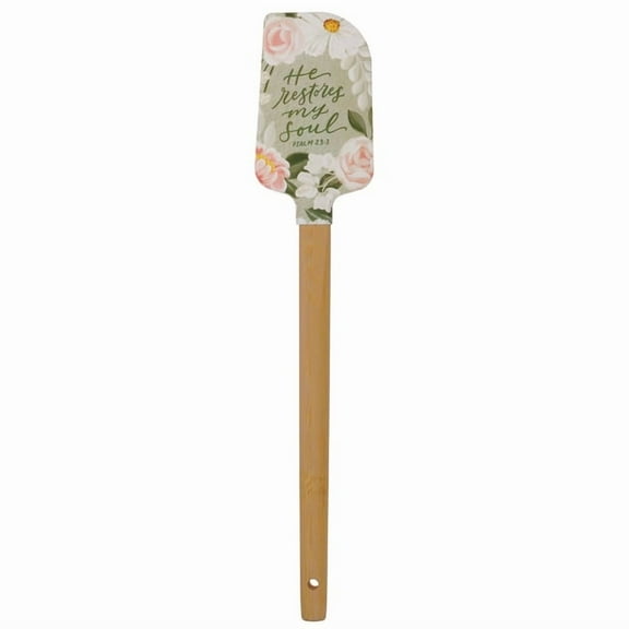 Christian Art Gifts Sturdy Food Grade Inspirational Scripture Rubber Spatula for Home & Kitchen: He Restores My Soul, (Hardcover)