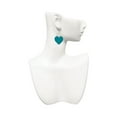 thumbnail image 3 of Delight Jewelry Acrylic 1" Teal Heart Open Heart French Earrings, 3 of 4