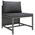 thumbnail image 5 of vidaXL 7 Piece Patio Lounge Set with Cushions Poly Rattan Gray, 5 of 11