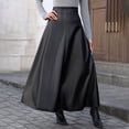 thumbnail image 2 of QHFBli Womens Long Maxi Woolen A Line Skirt Autumn Winter Plaid Skirt, 2 of 7