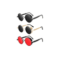 thumbnail image 1 of 3 Piezas Lentes Sol Uv-400 Gafas Redondos Steampunk Unisex, 1 of 6