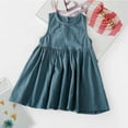 thumbnail image 5 of MXIEZI 2-6 Years Toddler Baby Girls Cotton Linen Dress Sleeveless Casual Dresses Summer Solid Colour Sundress for Kids, 5 of 9