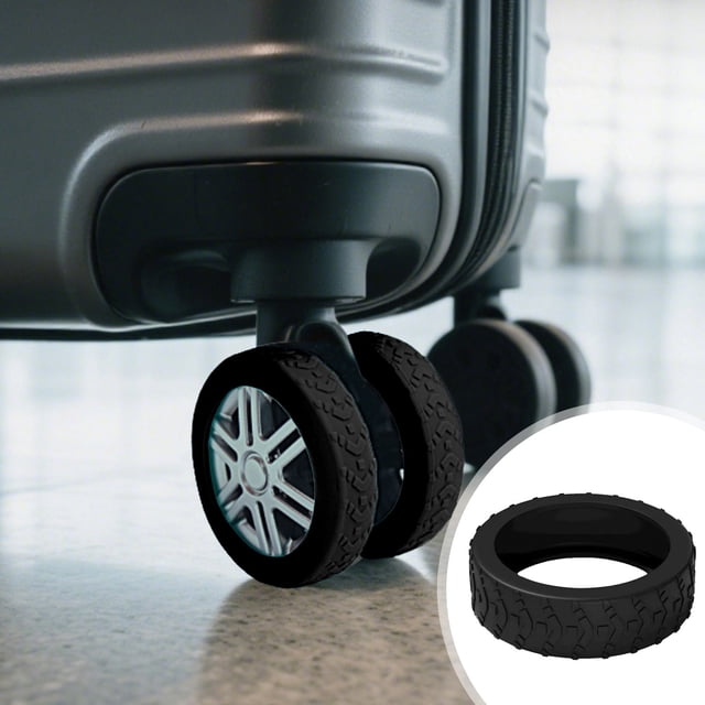Protectores de Ruedas de Equipaje, Fundas de Silicona para Maletas de Doble Rueda, Accesorios de Viaje Reductores de Ruido y Resistentes a Rayaduras, Paquete de 8