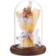 thumbnail image 4 of Campana de cristal con forma de flor eterna, pedestal de madera marrón coco., 4 of 6