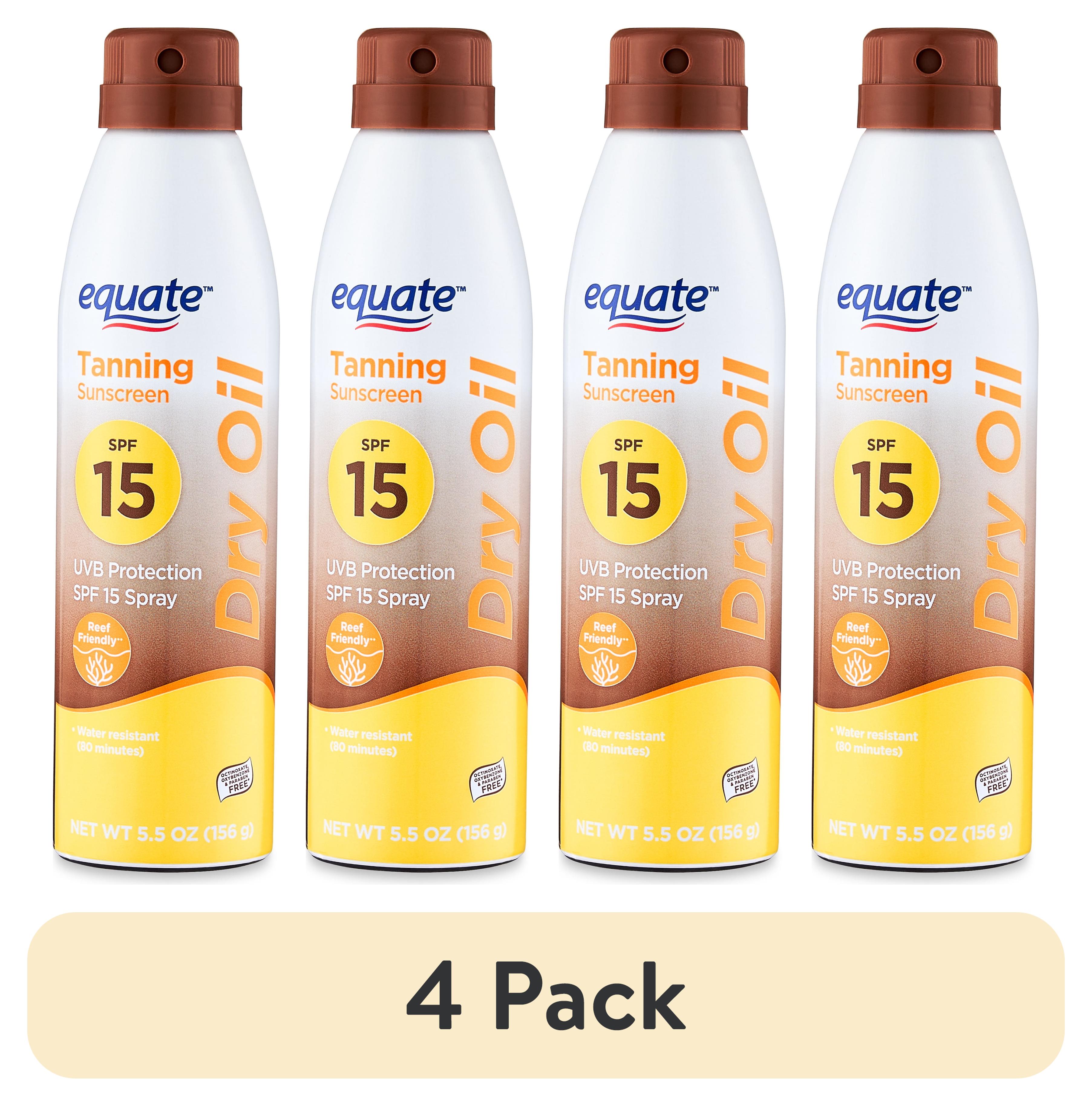 (4 pack) Equate Dark Tanning Oil SPF15 C-Spray 5.5oz-ea