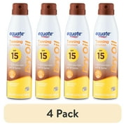 (4 pack) Equate Tanning Dry Oil Sunscreen, SPF 15, 5.5 oz