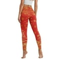 thumbnail image 2 of Renewold Snowflake Red Gold Yoga Leggings for Women Yoga Pants with Pockets Athletic Tights Soft Basic Pants Casual Active Yoga Leggings for Workout Sports Disco Party, S, 2 of 8