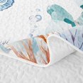 thumbnail image 5 of Erosebridal Coastal Seahorse Bed Spread Queen, Ocean Animal Queen Coverlet Set, Gray Reversible 3-Piece, 1 Quilt and 2 Pillowcases, 5 of 7